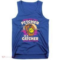Behind Every Great Pitcher Is Catcher Making Them Look Good Gift Tank Top thumb 0