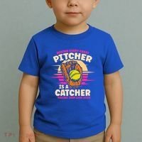 Behind Every Great Pitcher Is Catcher Making Them Look Good Gift Toddler T-Shirt thumb 2