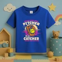 Behind Every Great Pitcher Is Catcher Making Them Look Good Gift Toddler T-Shirt thumb 3