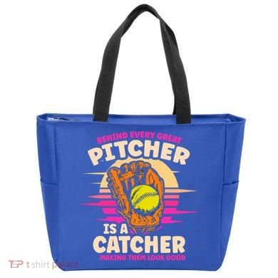 Behind Every Great Pitcher Is Catcher Making Them Look Good Gift Tote Bag