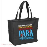 Behind Every Great School Is A Caring Para Professional Gift For Teacher Tote Bag thumb 2