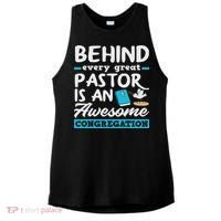 Behind Every Great Pastor Funny Minister Clergy Pastor Ladies PosiCharge Tri-Blend Wicking Tank thumb 0