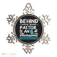 Behind Every Great Pastor Funny Minister Clergy Pastor Ornament thumb 0