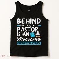 Behind Every Great Pastor Funny Minister Clergy Pastor Tank Top thumb 2