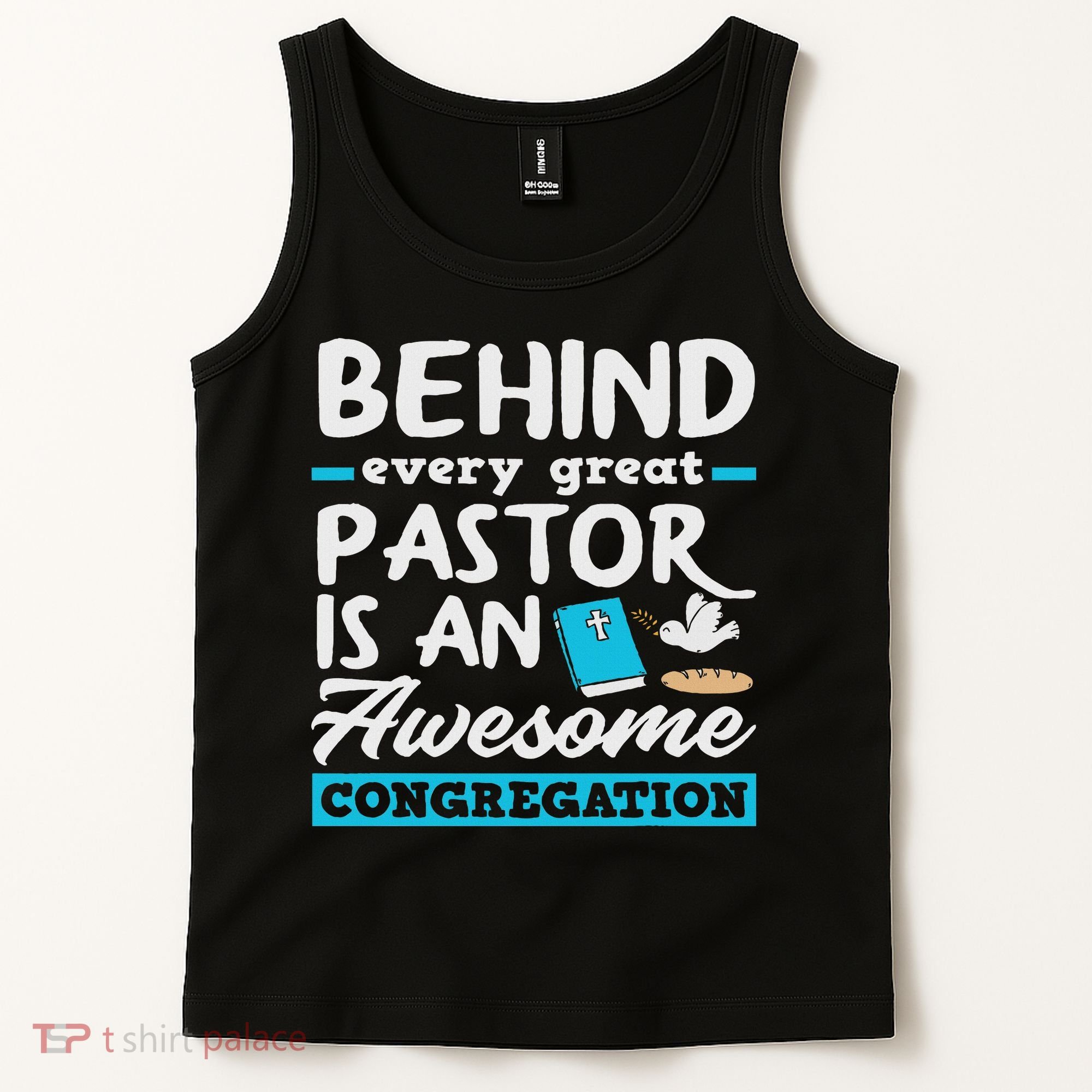 Behind Every Great Pastor Funny Minister Clergy Pastor Tank Top