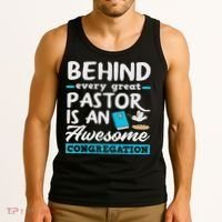 Behind Every Great Pastor Funny Minister Clergy Pastor Tank Top thumb 3