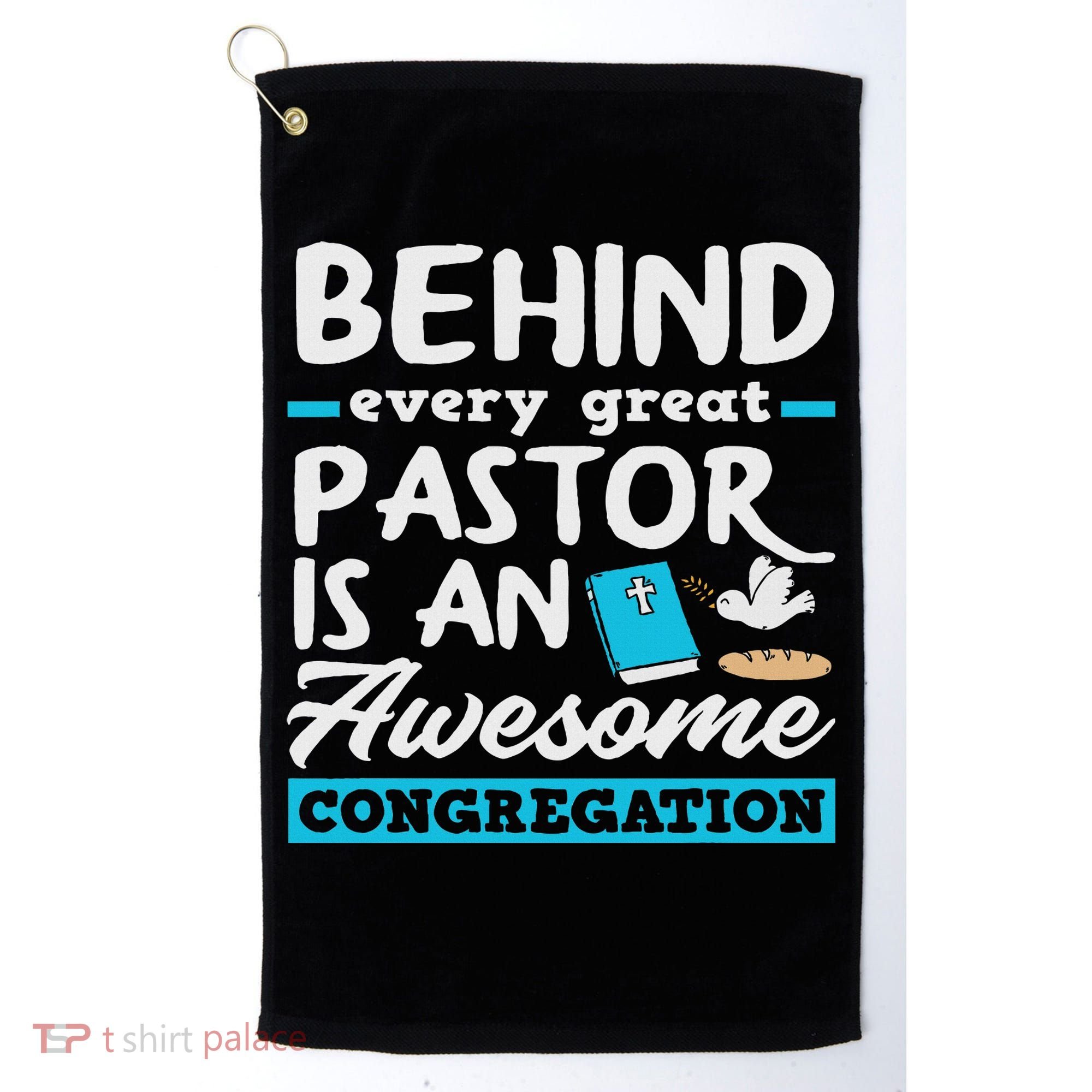 Behind Every Great Pastor Funny Minister Clergy Pastor Golf Towel