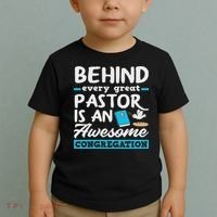 Behind Every Great Pastor Funny Minister Clergy Pastor Toddler T-Shirt thumb 2