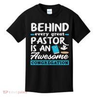 Behind Every Great Pastor Funny Minister Clergy Pastor Kids T-Shirt thumb 0