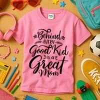Behind Every Goodkid Is A Great Mom Kids T-Shirt thumb 3