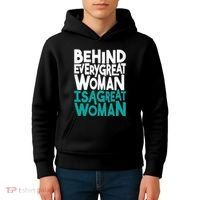 Behind Every Great Woman Is A Great Woman Kids Hoodie thumb 4
