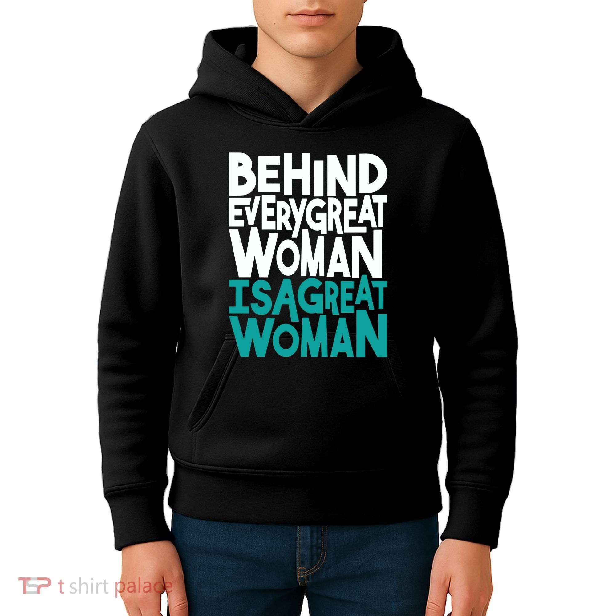 Behind Every Great Woman Is A Great Woman Kids Hoodie