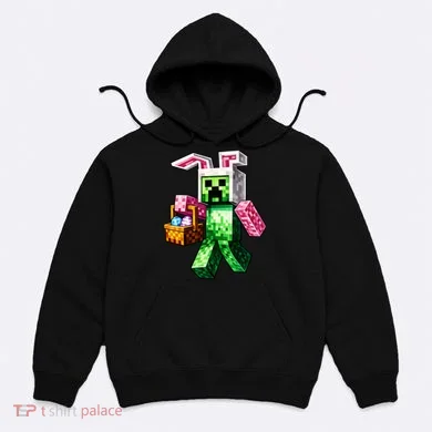 Bunny Egg Happy Easter Video Game Pixel Hoodie
