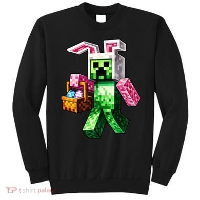Bunny Egg Happy Easter Video Game Pixel Sweatshirt