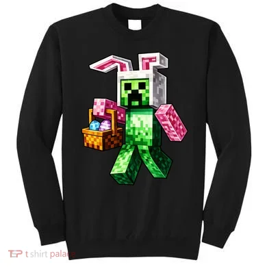 Bunny Egg Happy Easter Video Game Pixel Sweatshirt