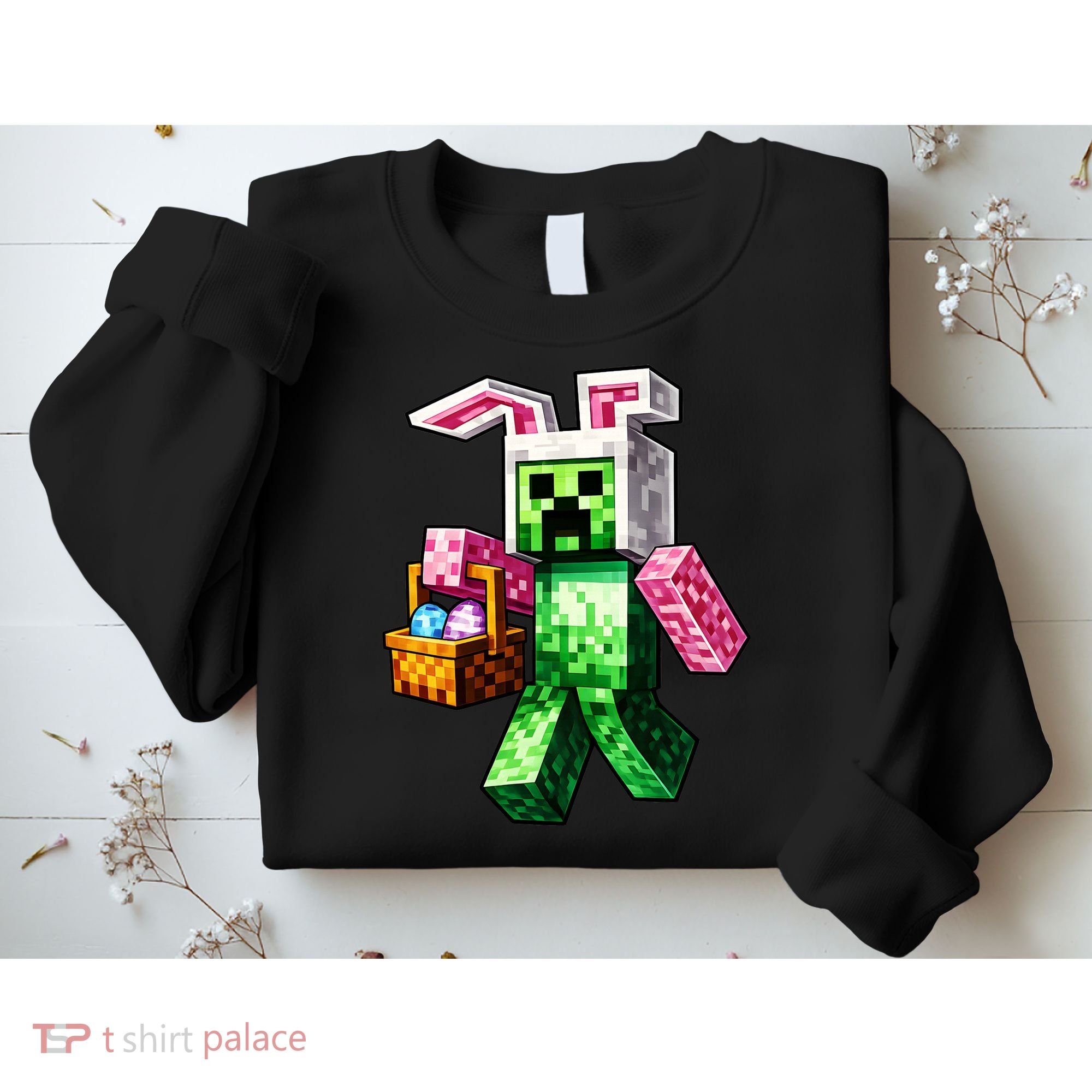 Bunny Egg Happy Easter Video Game Pixel Sweatshirt