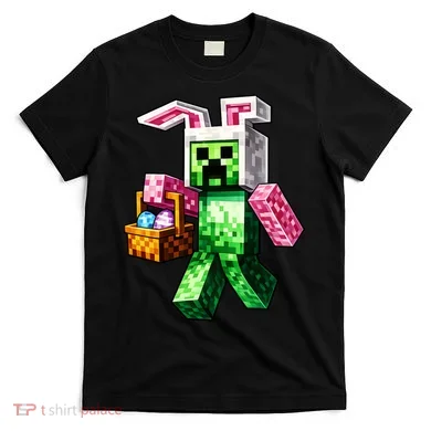 Bunny Egg Happy Easter Video Game Pixel T-Shirt