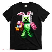 Bunny Egg Happy Easter Video Game Pixel T-Shirt thumb 0