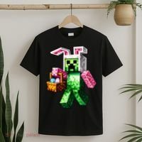Bunny Egg Happy Easter Video Game Pixel T-Shirt thumb 2