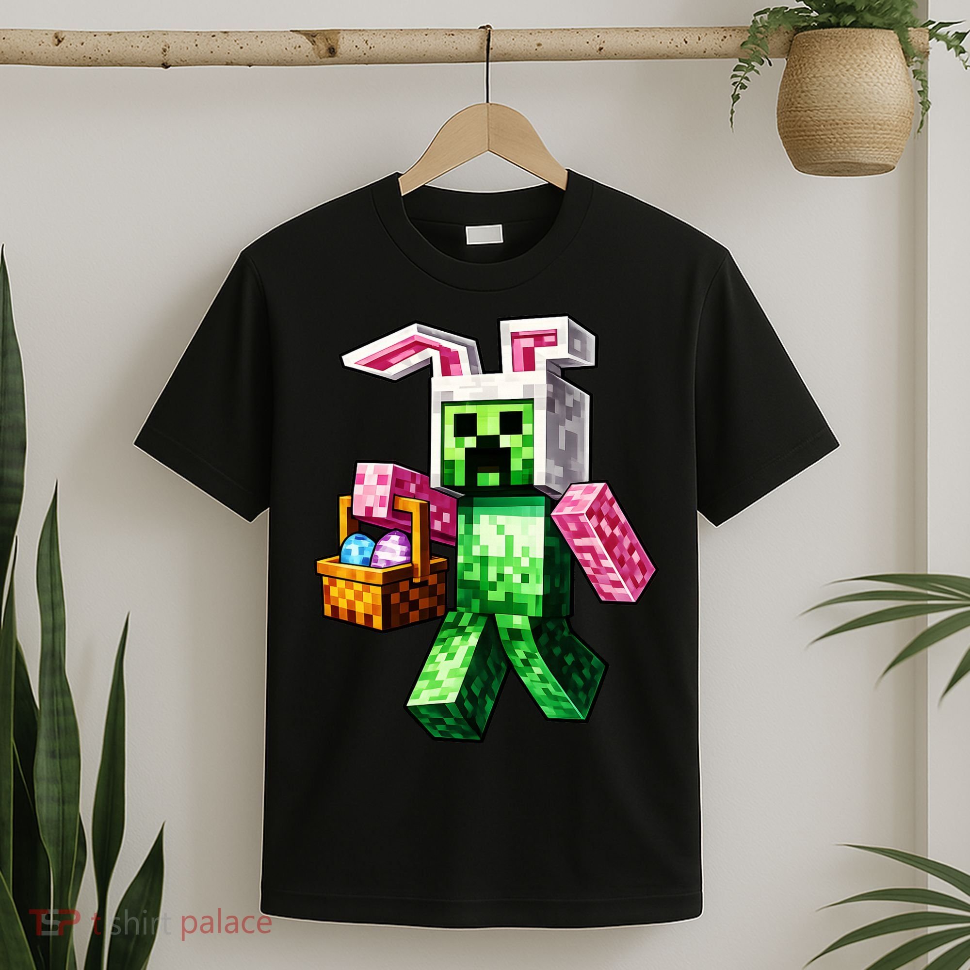 Bunny Egg Happy Easter Video Game Pixel T-Shirt