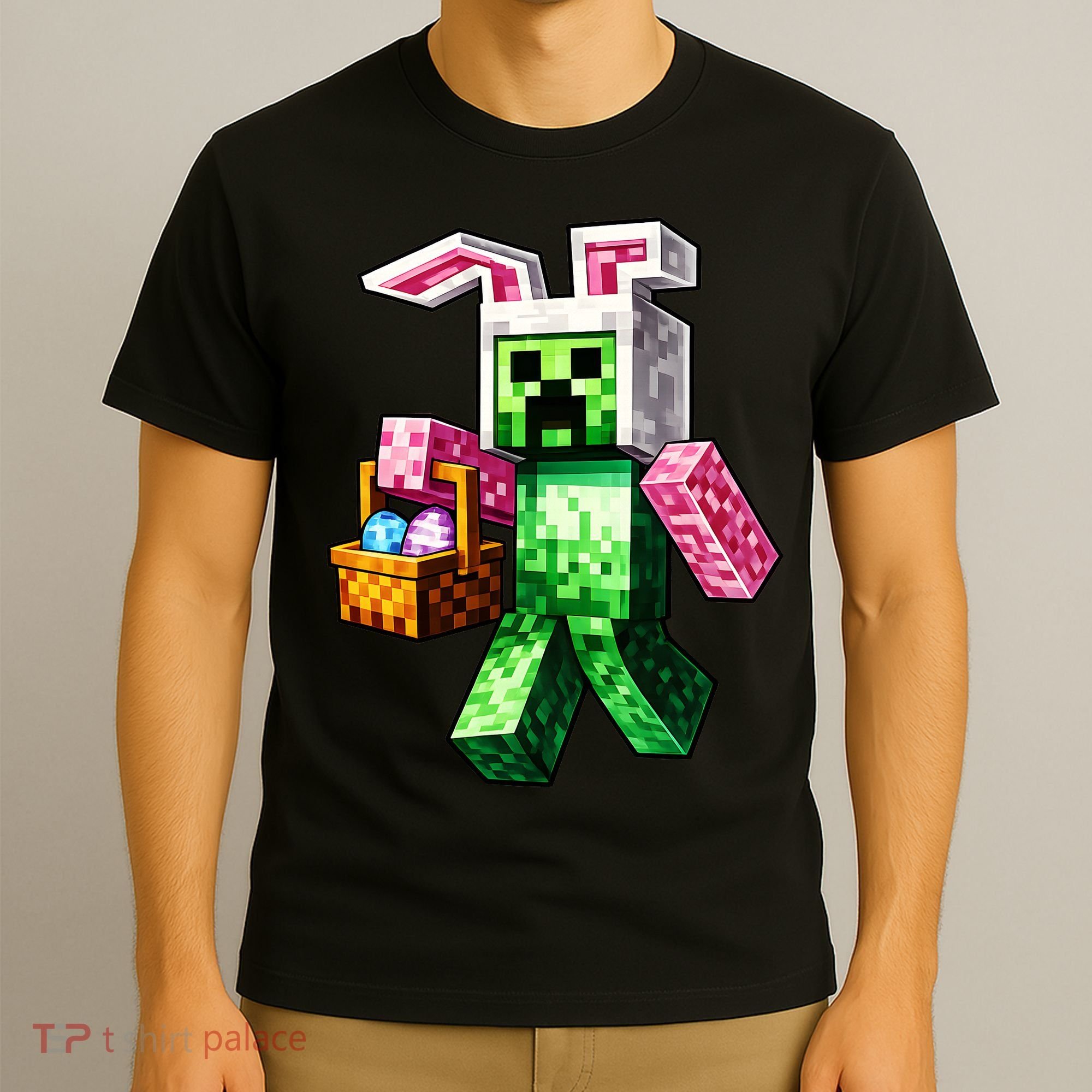 Bunny Egg Happy Easter Video Game Pixel T-Shirt