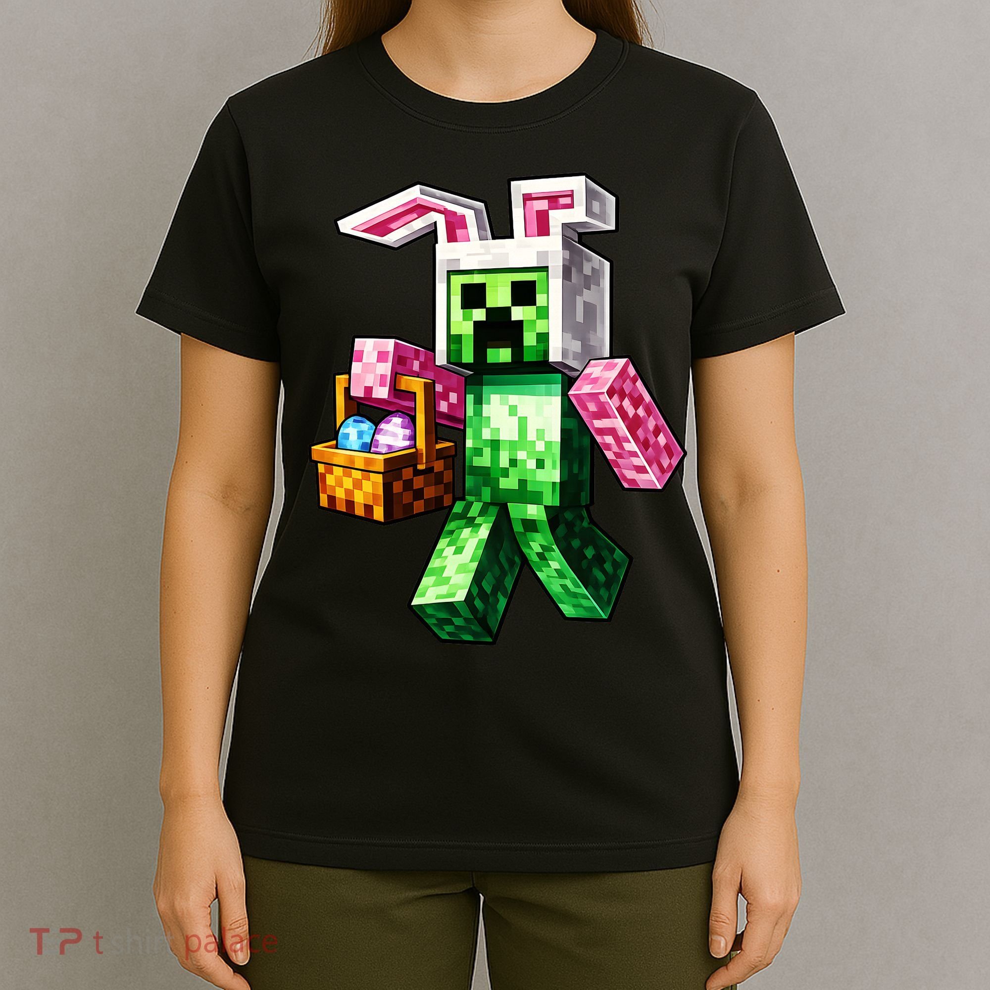 Bunny Egg Happy Easter Video Game Pixel T-Shirt