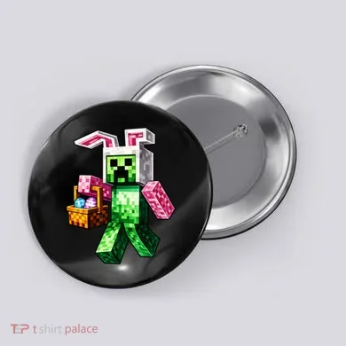 Bunny Egg Happy Easter Video Game Pixel Button