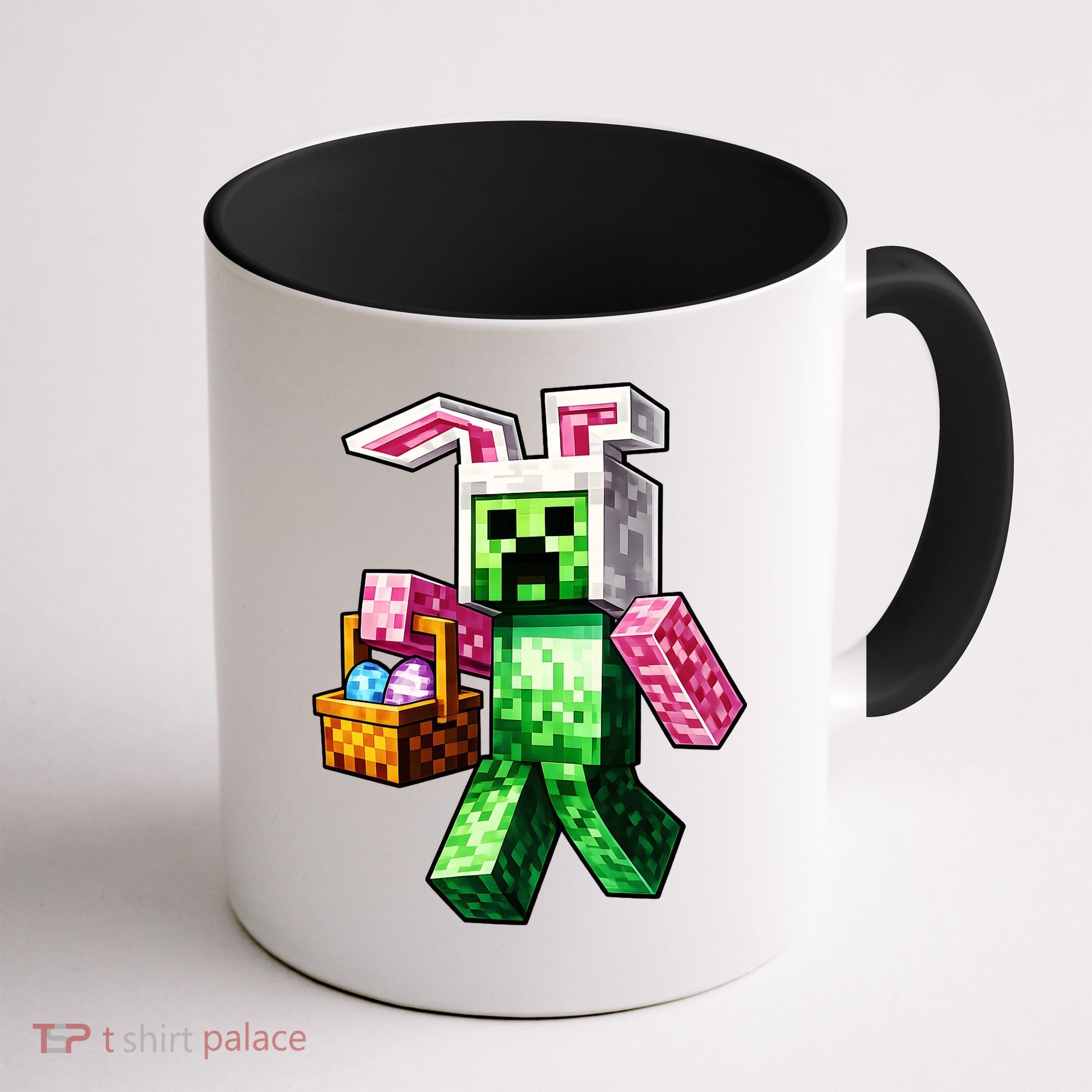 Bunny Egg Happy Easter Video Game Pixel Coffee Mug