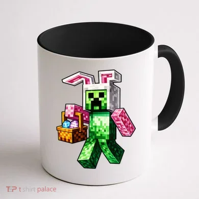 Bunny Egg Happy Easter Video Game Pixel Coffee Mug back
