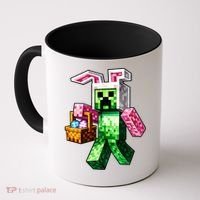Bunny Egg Happy Easter Video Game Pixel Coffee Mug thumb 0