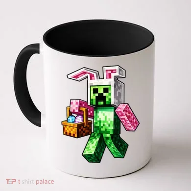 Bunny Egg Happy Easter Video Game Pixel Coffee Mug