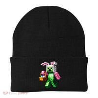 Bunny Egg Happy Easter Video Game Pixel Beanie thumb 0