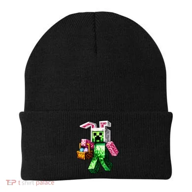 Bunny Egg Happy Easter Video Game Pixel Beanie