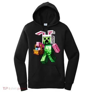 Bunny Egg Happy Easter Video Game Pixel Women's Hoodie