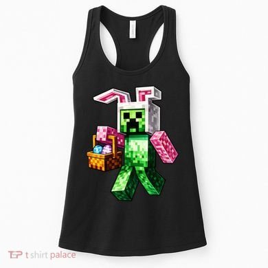 Bunny Egg Happy Easter Video Game Pixel Women's Tank Top