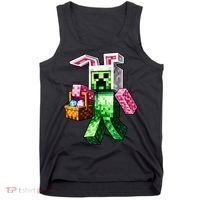 Bunny Egg Happy Easter Video Game Pixel Tank Top thumb 0