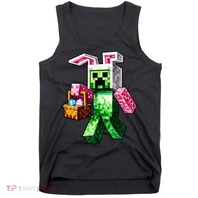 Bunny Egg Happy Easter Video Game Pixel Tank Top