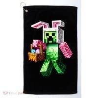 Bunny Egg Happy Easter Video Game Pixel Golf Towel thumb 0