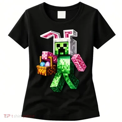 Bunny Egg Happy Easter Video Game Pixel Women's T-Shirt