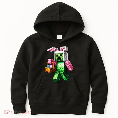Bunny Egg Happy Easter Video Game Pixel Kids Hoodie