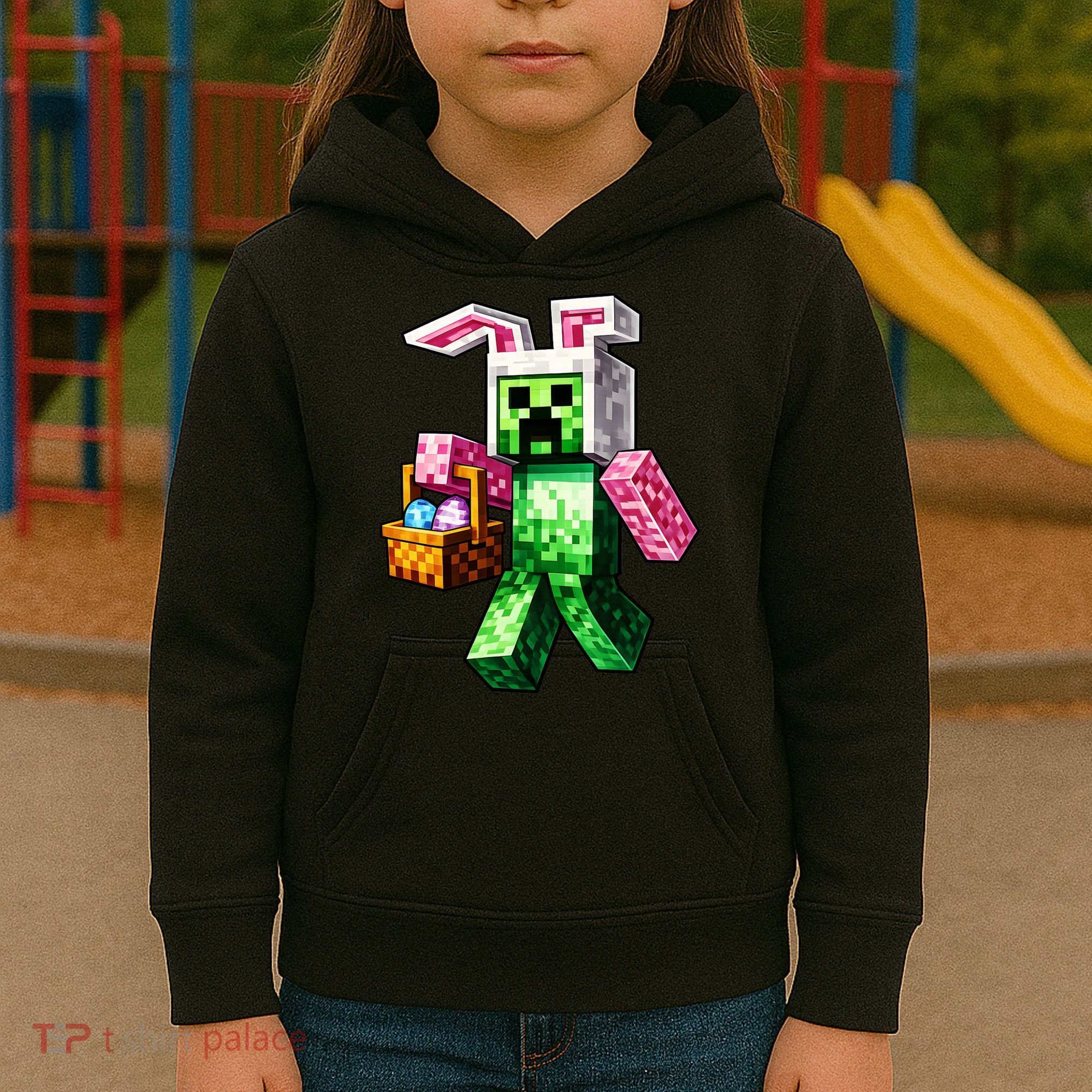 Bunny Egg Happy Easter Video Game Pixel Kids Hoodie