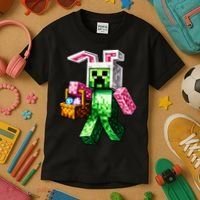 Bunny Egg Happy Easter Video Game Pixel Kids T-Shirt thumb 3