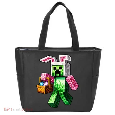 Bunny Egg Happy Easter Video Game Pixel Tote Bag