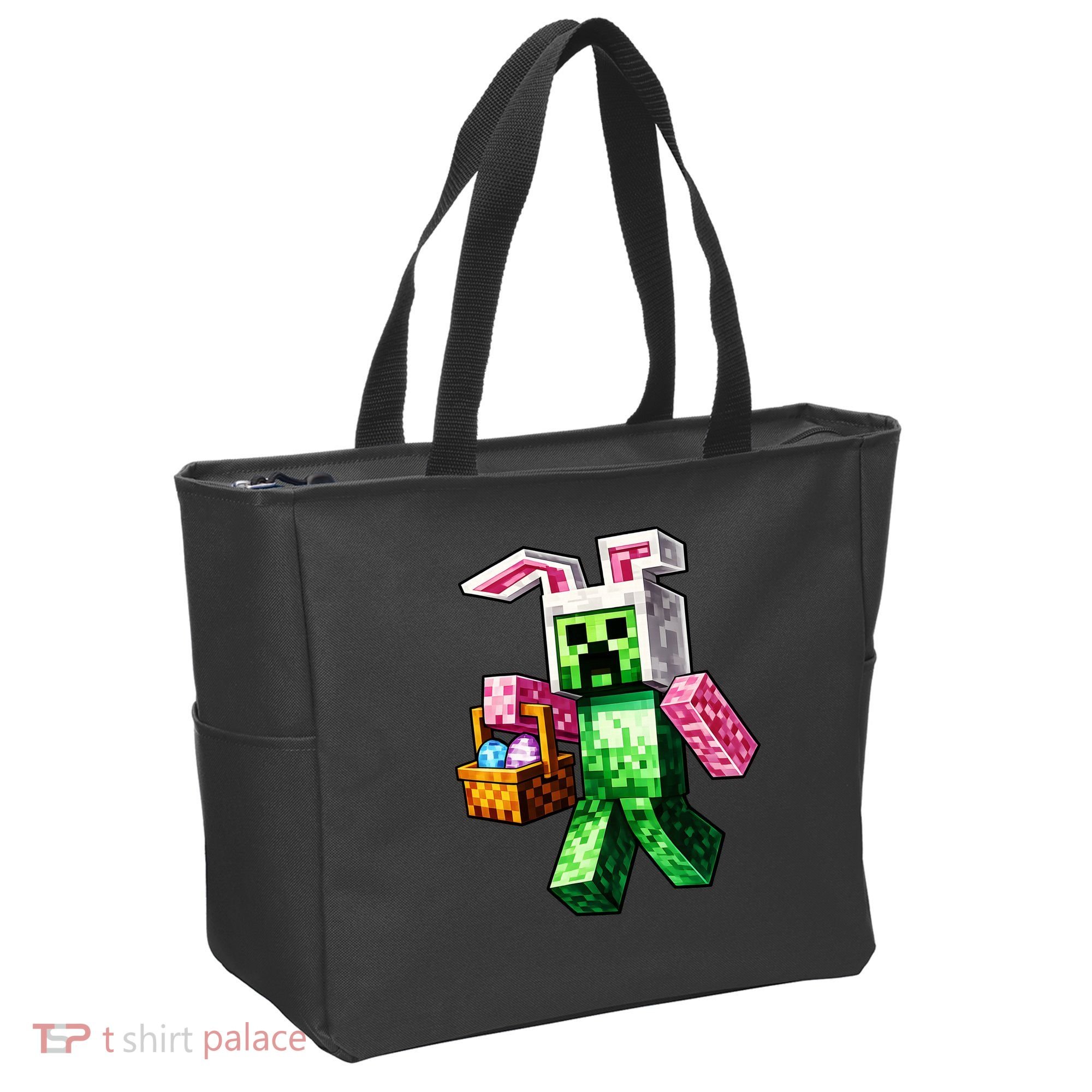 Bunny Egg Happy Easter Video Game Pixel Tote Bag