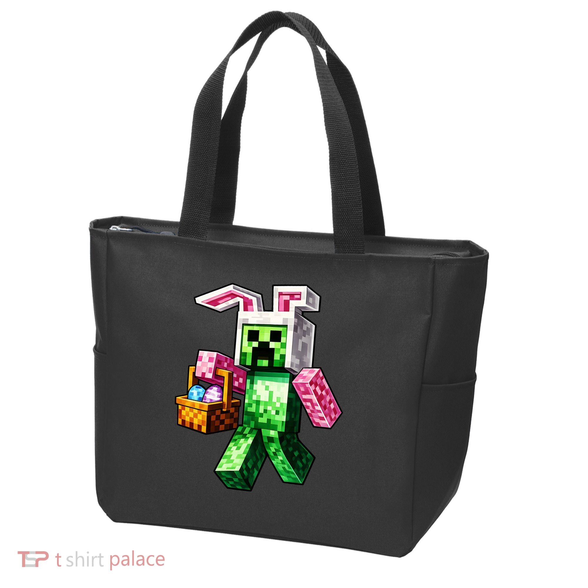 Bunny Egg Happy Easter Video Game Pixel Tote Bag
