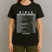 Bible Emergency Hotline Numbers Funny Christian Family Jesus T-Shirt thumb 4