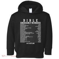Bible Emergency Hotline Numbers Funny Christian Family Jesus Toddler Hoodie thumb 0