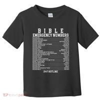 Bible Emergency Hotline Numbers Funny Christian Family Jesus Toddler T-Shirt thumb 0