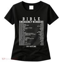 Bible Emergency Hotline Numbers Funny Christian Family Jesus Women's T-Shirt thumb 0