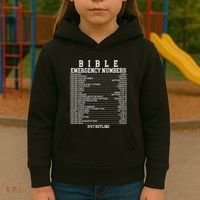 Bible Emergency Hotline Numbers Funny Christian Family Jesus Kids Hoodie thumb 3